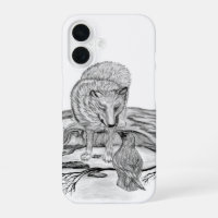 Wolf and Raven black and white design