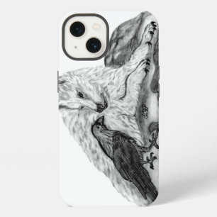 Wolf and Raven black and white design iPhone 13 Case