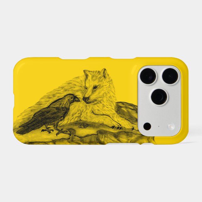 Wolf and Raven black and yellow design (Back Horizontal)