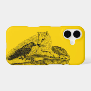 Wolf and Raven black and yellow design