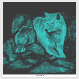 Wolf and Raven in the Night