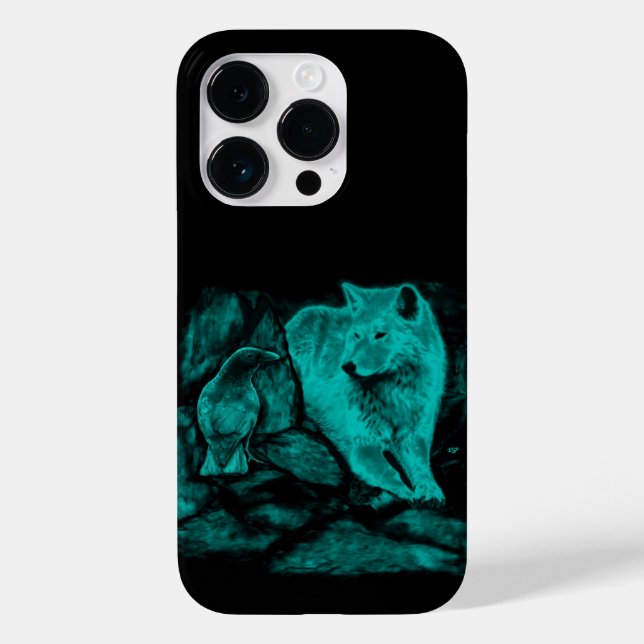 Wolf and Raven in the Night Case-Mate iPhone Case (Back)
