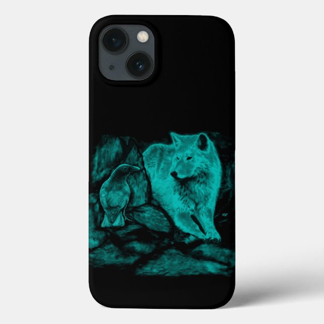 Wolf and Raven in the Night Case-Mate iPhone Case (Back)