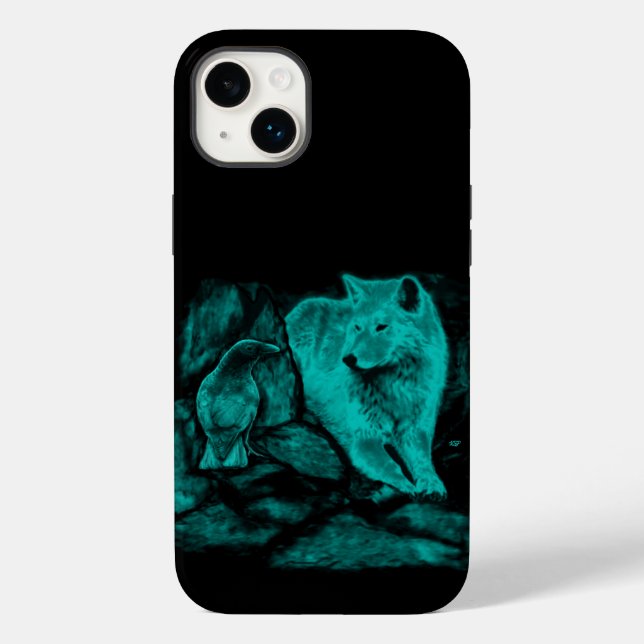 Wolf and Raven in the Night Case-Mate iPhone Case (Back)