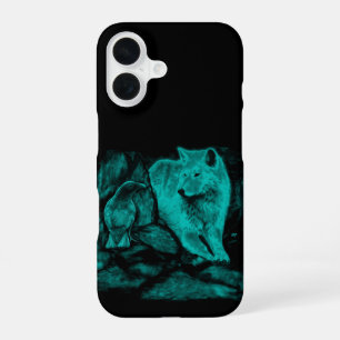 Wolf and Raven in the Night iPhone 16 Case