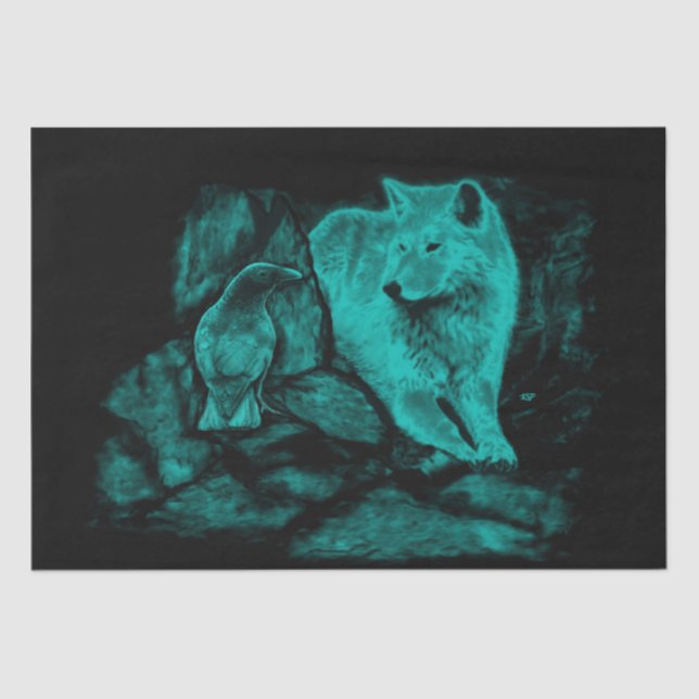 Wolf and Raven in the Night Tissue Paper (Front)