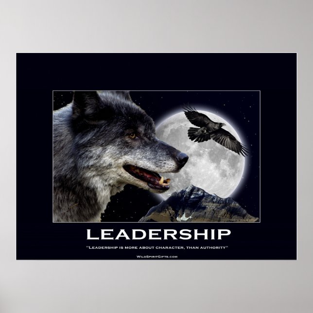 Wolf and Raven Leadership Motivational Poster (Front)