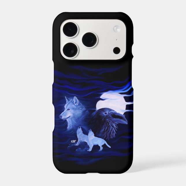 Wolf and Raven with full moon (Back)