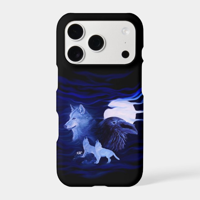 Wolf and Raven with full moon (Back)