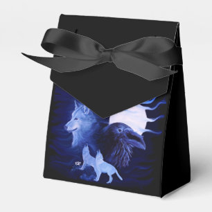 Wolf and Raven with full moon Favour Box