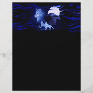 Wolf and Raven with full moon Flyer
