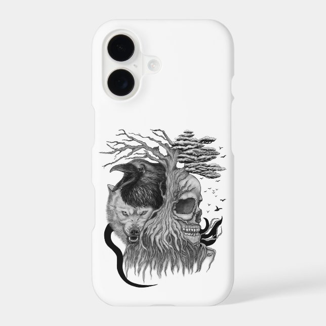 Wolf and Raven with Skull (Back)