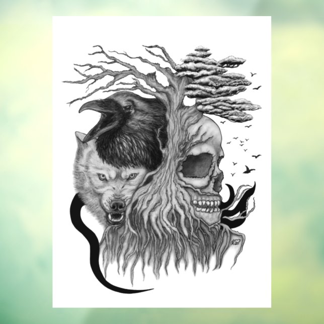 Wolf and Raven with Skull (Sheet 3)