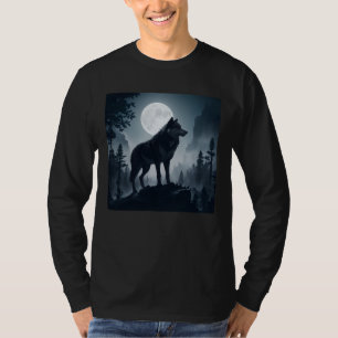 wolf and the moon t shirt