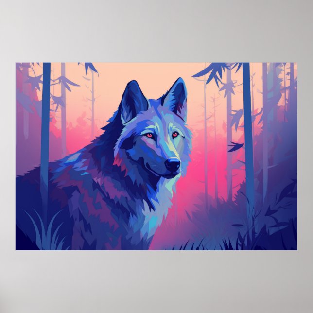 Wolf Animal Alpha Forest Nature Wilderness Poster (Front)
