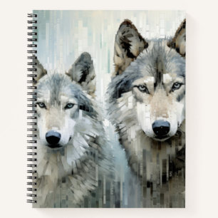 Wolf Animal Art Decor Paint Mosaic Notebook