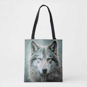 Wolf Animal Art Decor Paint Mosaic Tote Bag