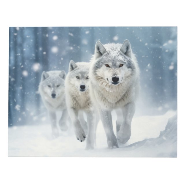 Wolf Animal Family Wandering Nature Out Notepad (Front)