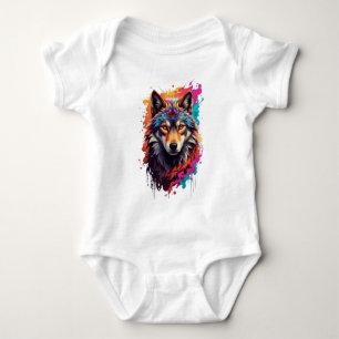 Wolf Animal Logo Design-87694 Baby Bodysuit