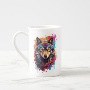 Wolf Animal Logo Design-87694 Bone China Mug