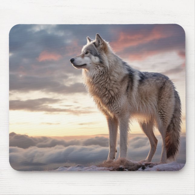 Wolf Animal Nature Majestic Wilderness  Mouse Pad (Front)