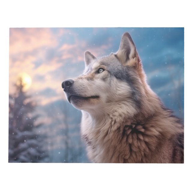 Wolf Animal Nature Majestic Wilderness  Notepad (Front)
