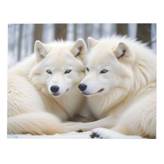 Wolf Animal Nature Wildlife Affection Caring Notepad (Front)