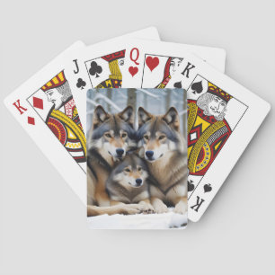 Wolf Animal Nature Wildlife Affection Caring Playing Cards