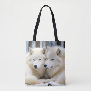 Wolf Animal Nature Wildlife Affection Caring Tote Bag