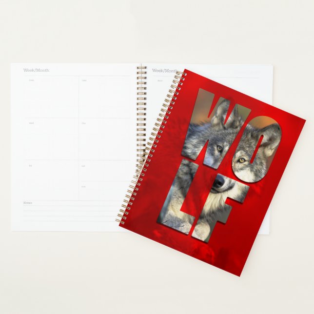 Wolf Animal Photograph with Typography  Planner (Display)