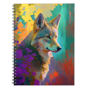 Wolf Animal Portrait Painting Wildlife Outdoors Notebook