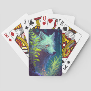 Wolf Animal Portrait Painting Wildlife Outdoors  Playing Cards