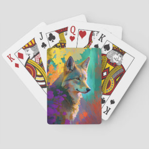 Wolf Animal Portrait Painting Wildlife Outdoors Playing Cards