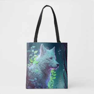 Wolf Animal Portrait Painting Wildlife Outdoors Tote Bag