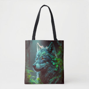 Wolf Animal Portrait Painting Wildlife Outdoors Tote Bag