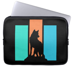 Wolf Animal Silhouette Outdoors Nature Laptop Sleeve