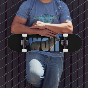 Wolf Animal Simple Modern Blue Sky Photograph Skateboard
