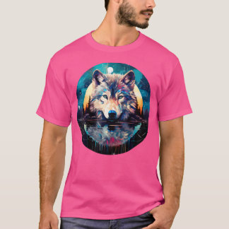 Wolf Animal Space Moon T-Shirt