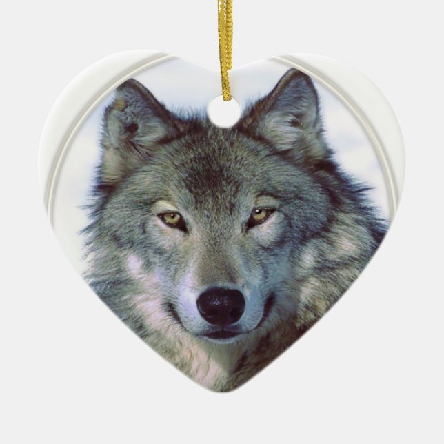 Wolf animal totem ceramic tree decoration (Front)