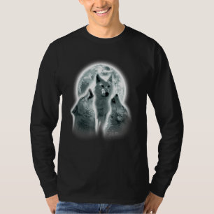 Wolf Animals Howls Moon Print Animal Lovers Wolf_1 T-Shirt