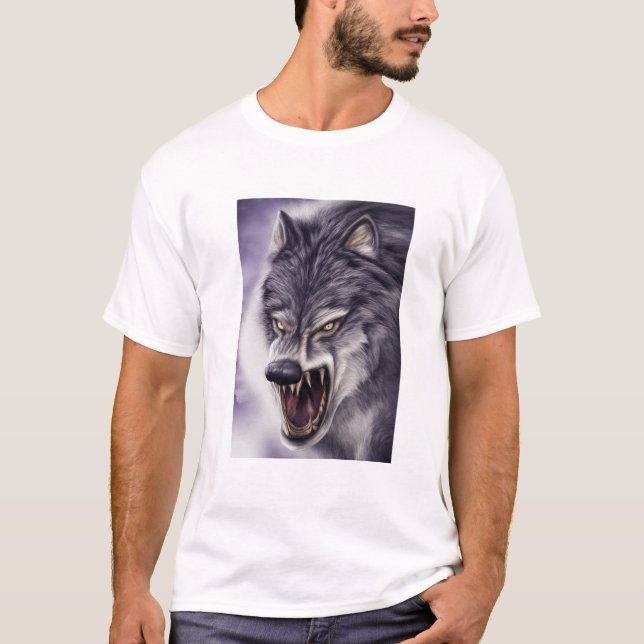 Wolf Art Beast With Fangs Tee - Attack Mode Shirt (Front)