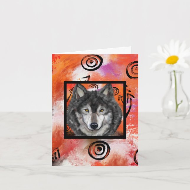  Wolf Art Card (Small Plant)