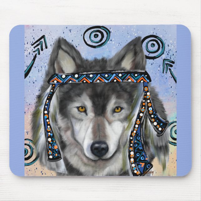  Wolf Art Mouse Pad (Front)