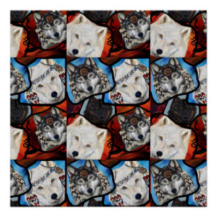 WOLF ART POSTER