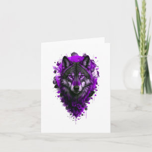 Wolf Art - Purple Sticker  Card