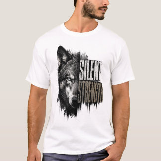 Wolf Art T-Shirt | Silent Strength | Lone Wolf Vin