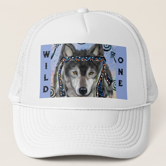  Wolf Art Trucker Hat (Front)