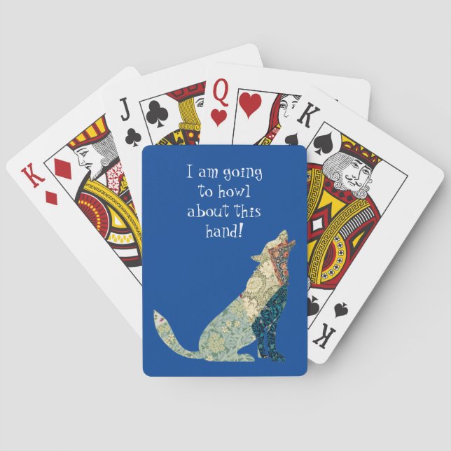 Wolf Art Vintage Silhouette Playing Cards (Back)