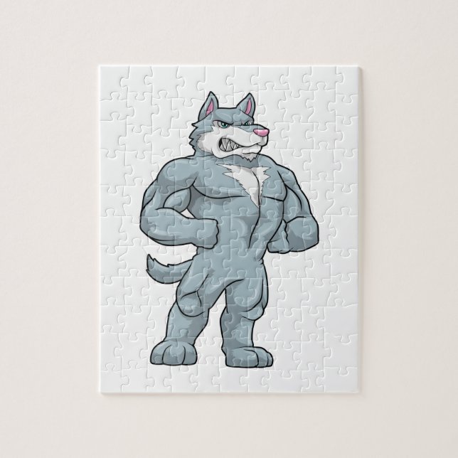 Wolf as Bodybuilder extreme Jigsaw Puzzle (Vertical)