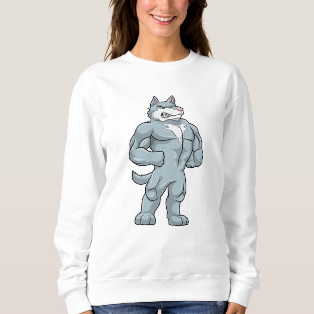 Wolf as Bodybuilder extreme Sweatshirt (Front)